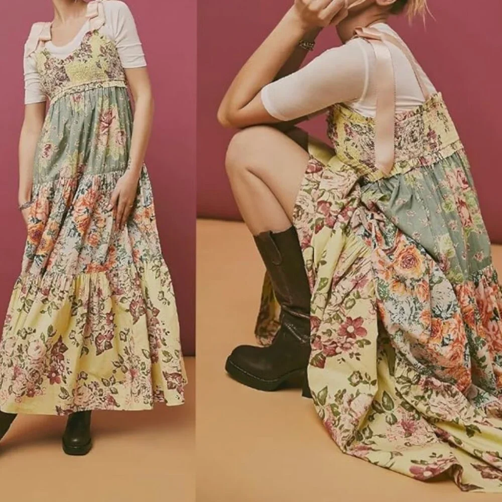 Free People Floral Maxi Dress in Green and Yellow - Picture 6 of 6